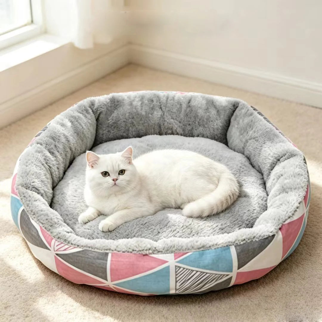 Cama Redonda de Pana para Gatos — Suave y Cálida
