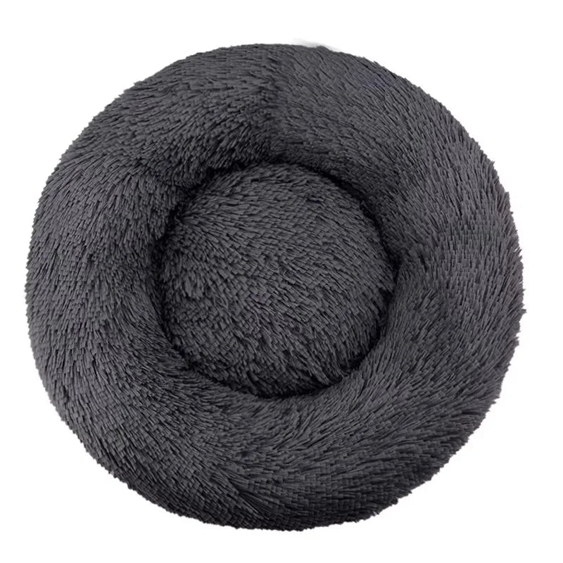 Cama Redonda de Felpa para Mascotas — Lavable, Tallas S a XL