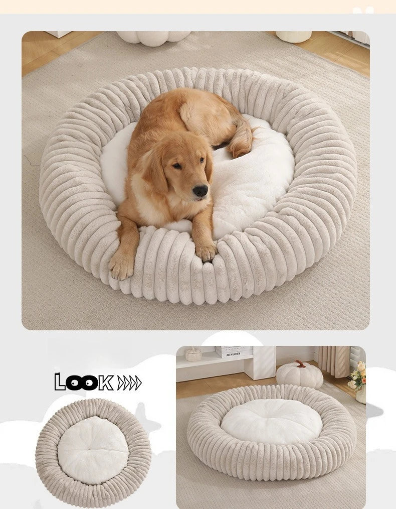 Nido de Lujo para Mascotas — Cama Circular de Felpa Gruesa