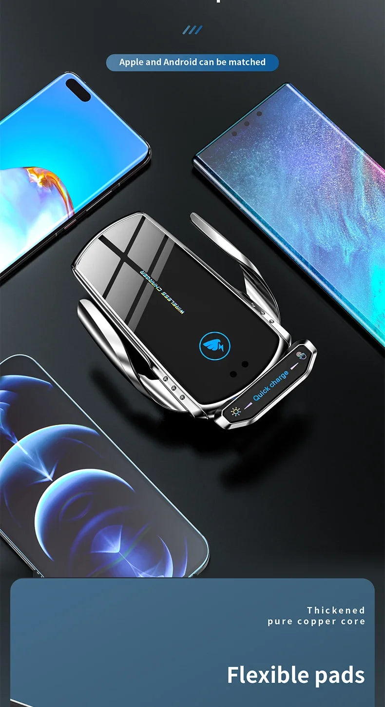 Cargador Inalámbrico Magnético 15W para Auto — Soporte iPhone, Samsung, Xiaomi