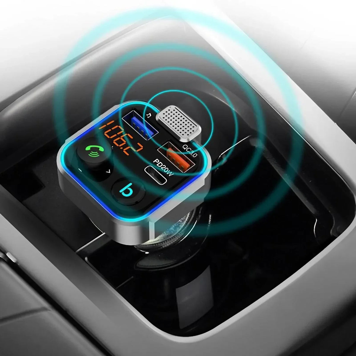 Cargador USB Dual para Auto 3.1A con Pantalla LCD — Voltímetro 12V/24V