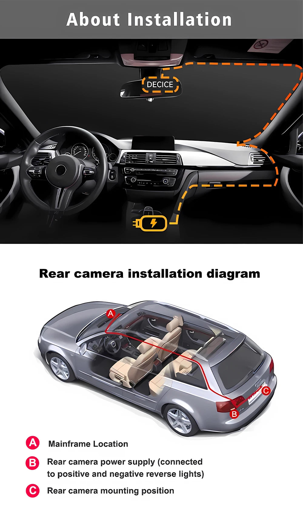 Cámara Dashcam DVR WiFi 3 Canales — Grabación Interior y Exterior