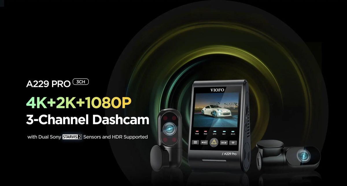 Cámara para Auto VIOFO 4K HDR WiFi — Modo Estacionamiento 24H
