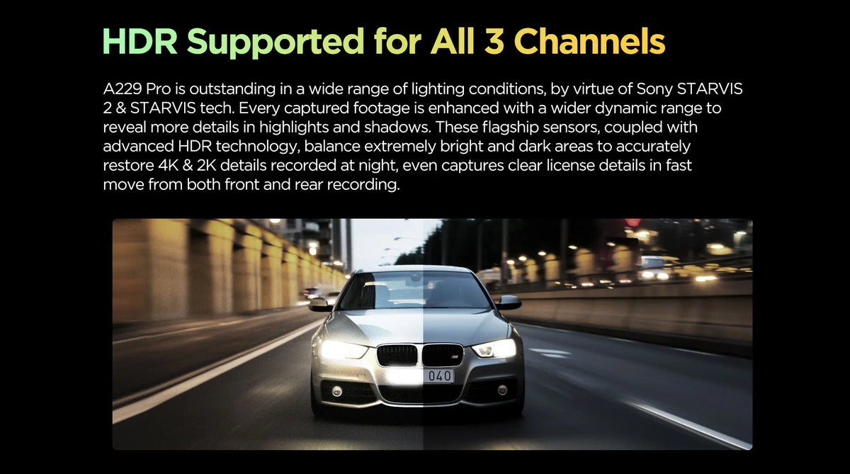 Cámara para Auto VIOFO 4K HDR WiFi — Modo Estacionamiento 24H