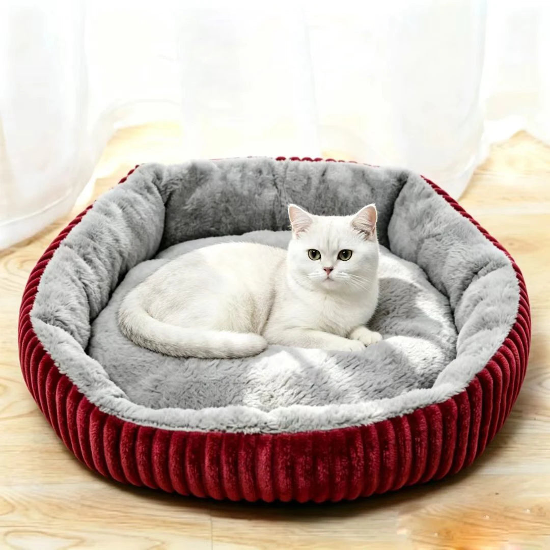 Cama Redonda de Pana para Gatos — Suave y Cálida