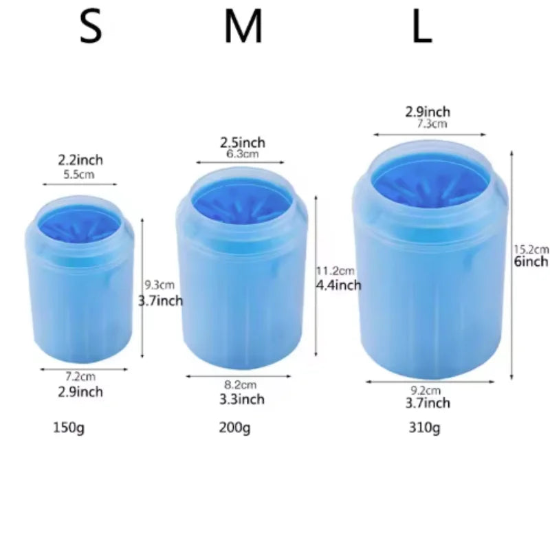 Limpiador de Patas para Perros y Gatos | Silicona Suave con Cubo Secador