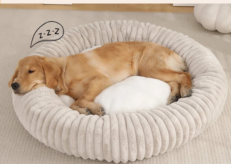 Nido de Lujo para Mascotas — Cama Circular de Felpa Gruesa
