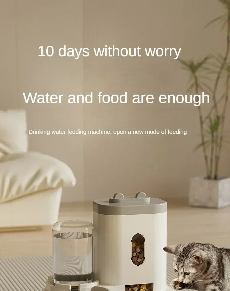 Comedero Automático para Gatos y Perros | Dispensador con Fuente de Agua 2L