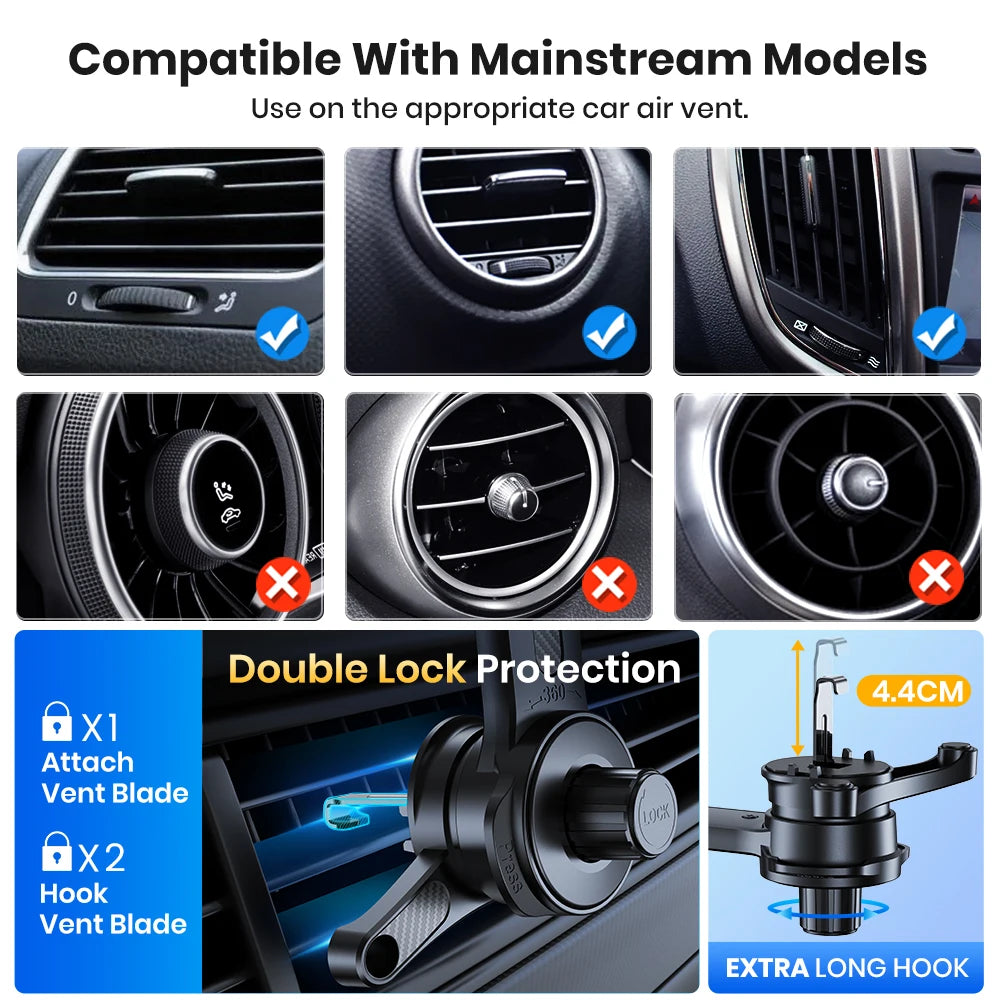 Soporte Magnético TOPK para Auto — Rejilla de Ventilación, Compatible Mag-Safe