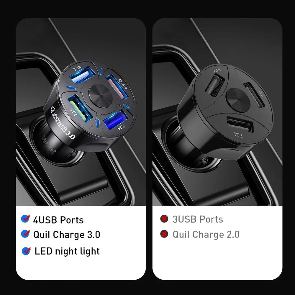 Cargador USB Dual para Auto 3.1A con Pantalla LCD — Voltímetro 12V/24V
