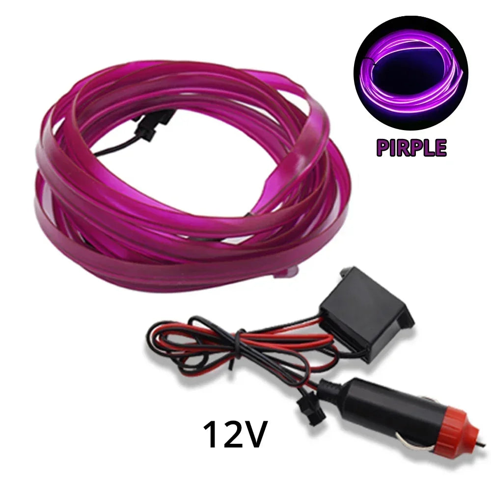 Tira LED Interior Auto 1M-5M - Luz Neón Flexible USB Decorativa