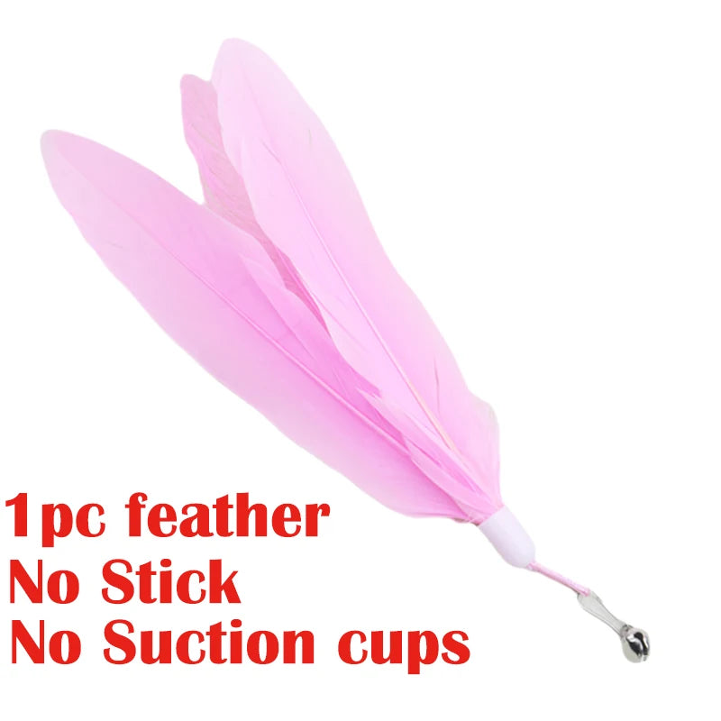 Varita Interactiva para Gatos | Juguete con Ventosa, Plumas y Simulación de Presa