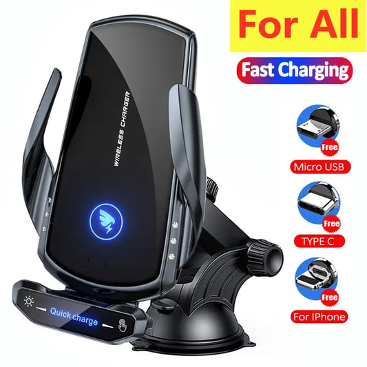 Cargador Inalámbrico Magnético 15W para Auto — Soporte iPhone, Samsung, Xiaomi