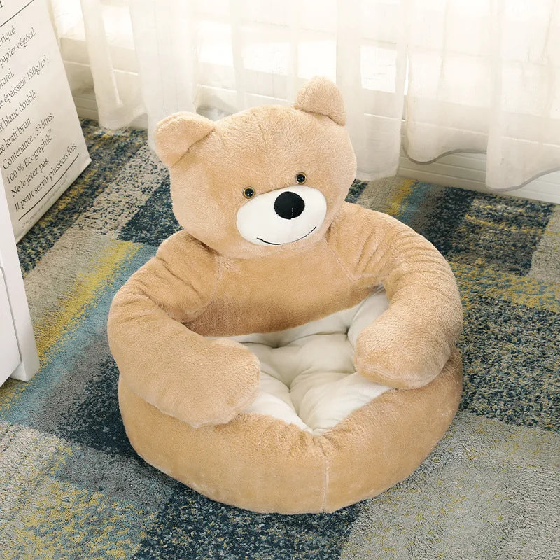 Cama Ultra Suave para Mascotas — Diseño Oso Abrazo | Perros y Gatos 🐻