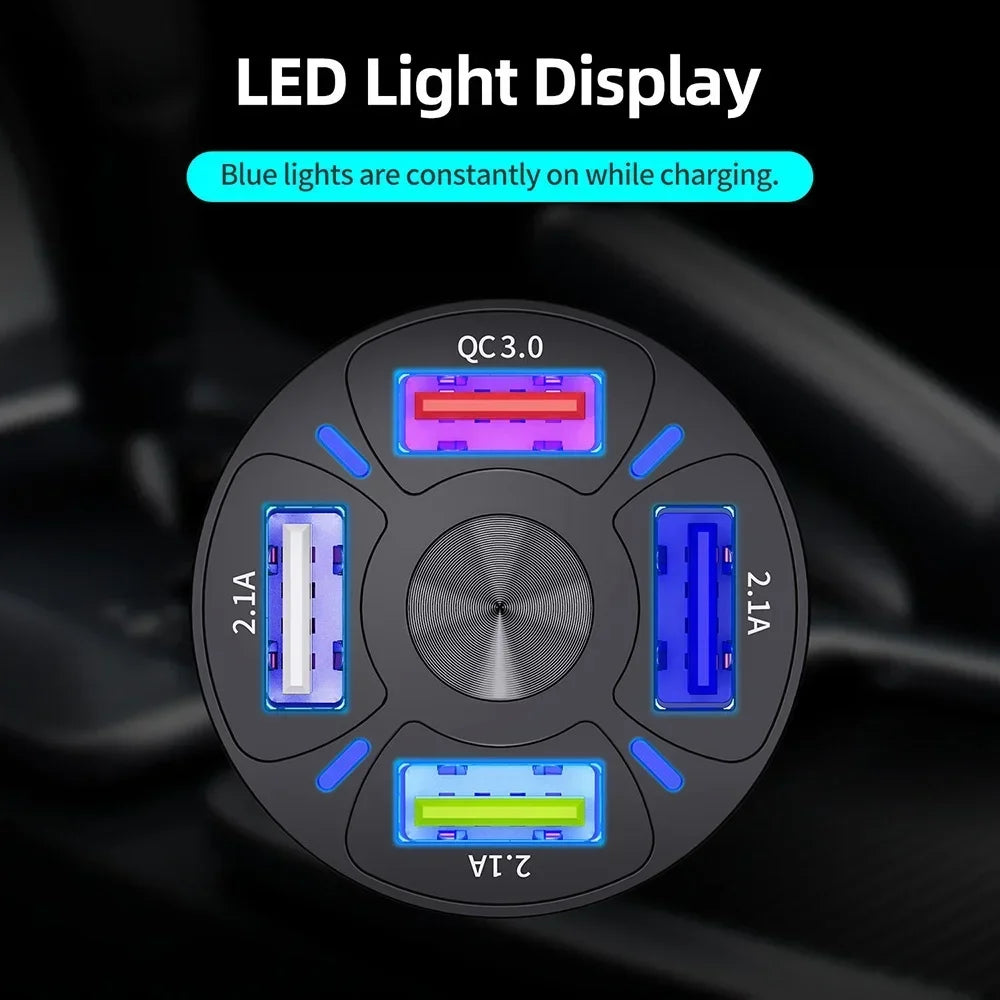Cargador USB Dual para Auto 3.1A con Pantalla LCD — Voltímetro 12V/24V