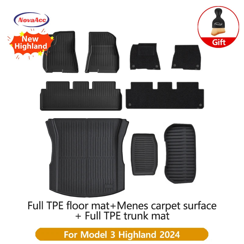 Alfombrillas TPE para Tesla Model Y/3 2021-2024 LHD - Todo Clima