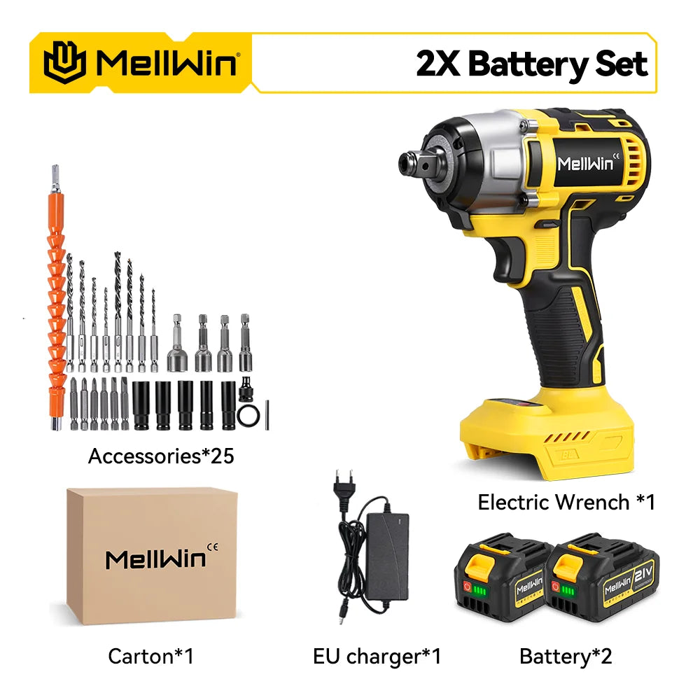 Llave Eléctrica 3 en 1 Sin Escobillas 520 N·m — Llave de Impacto + Destornillador + Taladro, Compatible Makita 18V