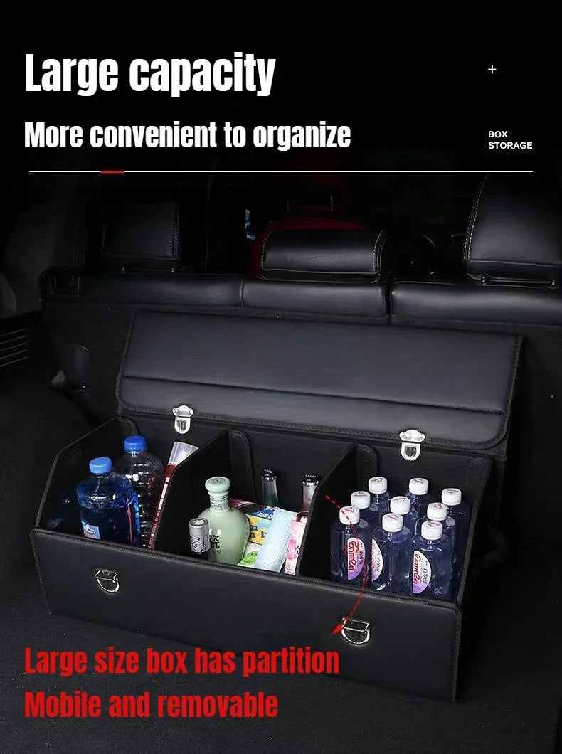 Organizador de Maletero SUV — Plegable, Piel Sintética, Múltiples Compartimentos