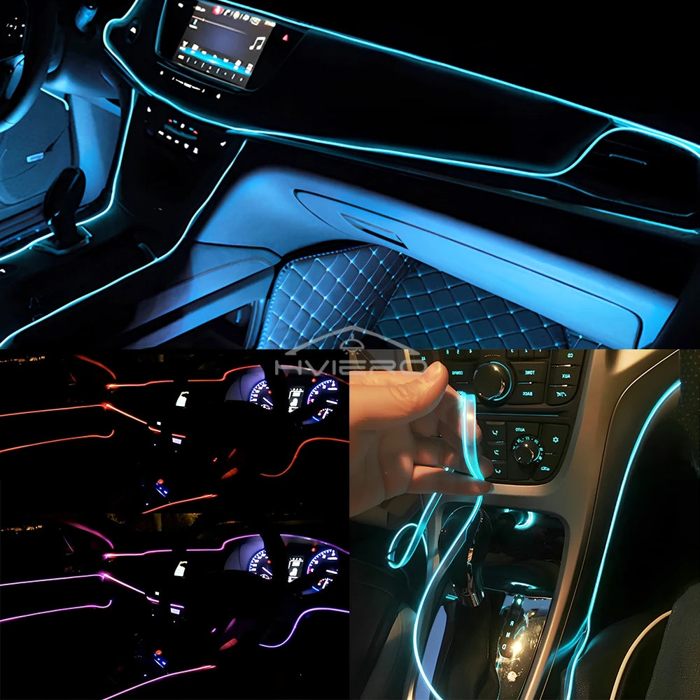 Tira LED Interior Auto 1M-5M - Luz Neón Flexible USB Decorativa
