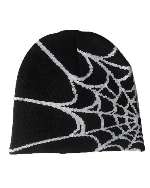 Gothic Spider Pattern Knitted Beanie