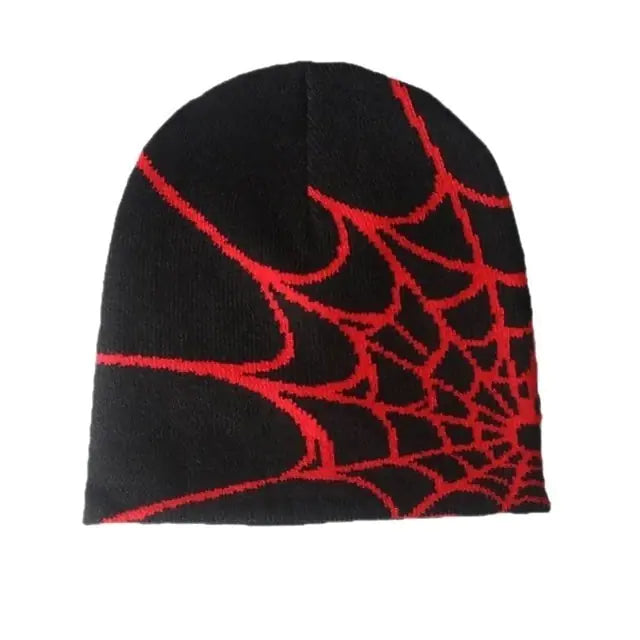 Gothic Spider Pattern Knitted Beanie