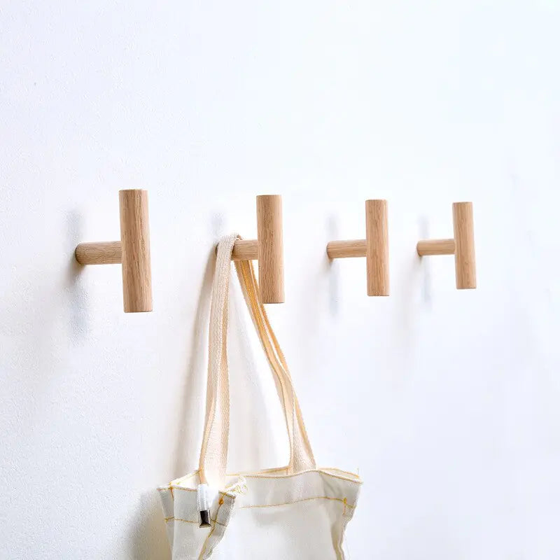 New Wood Hooks Hanger Wall Hanging Coat Hook Key Holder Hat